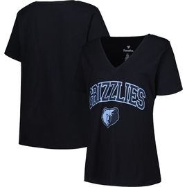 PROFILE Women's Profile Black Memphis Grizzlies Plus Size Arch Over Logo V-Neck T-Shirt 
