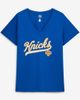 PROFILE Women's Profile Blue New York Knicks Plus Size Sweep V-Neck T-Shirt  - 1