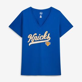 PROFILE Women's Profile Blue New York Knicks Plus Size Sweep V-Neck T-Shirt 