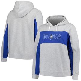 PROFILE Women's Profile Heather Gray Los Angeles Dodgers Plus Size Pullover Jersey Hoodie 