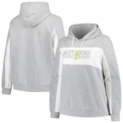 PROFILE Women's Profile Heather Gray San Diego Padres Plus Size Pullover Hoodie 