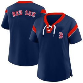 PROFILE Women's Profile Navy Boston Red Sox Plus Size Lace-Up T-Shirt 