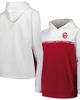 PROFILE Women's Profile White/Crimson Oklahoma Sooners Plus Size Taping Pullover Hoodie  - 1