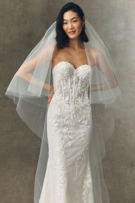 Pronovias Pronovias x Anthropologie Weddings Clean Cathedral Veil With Blusher