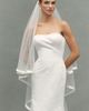 Pronovias Sandey Satin Trim Chapel Veil with Blusher - 1