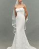 Pronovias Sandey Satin Trim Chapel Veil with Blusher - 3