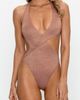 PS by Cupshe PS by Cupshe Shimmer Asymmetric Halter Monokini One-Piece Swimsuit - 1