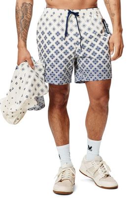 Psycho Bunny Psycho Bunny Tobias Geo Print 6-Inch Swim Trunks