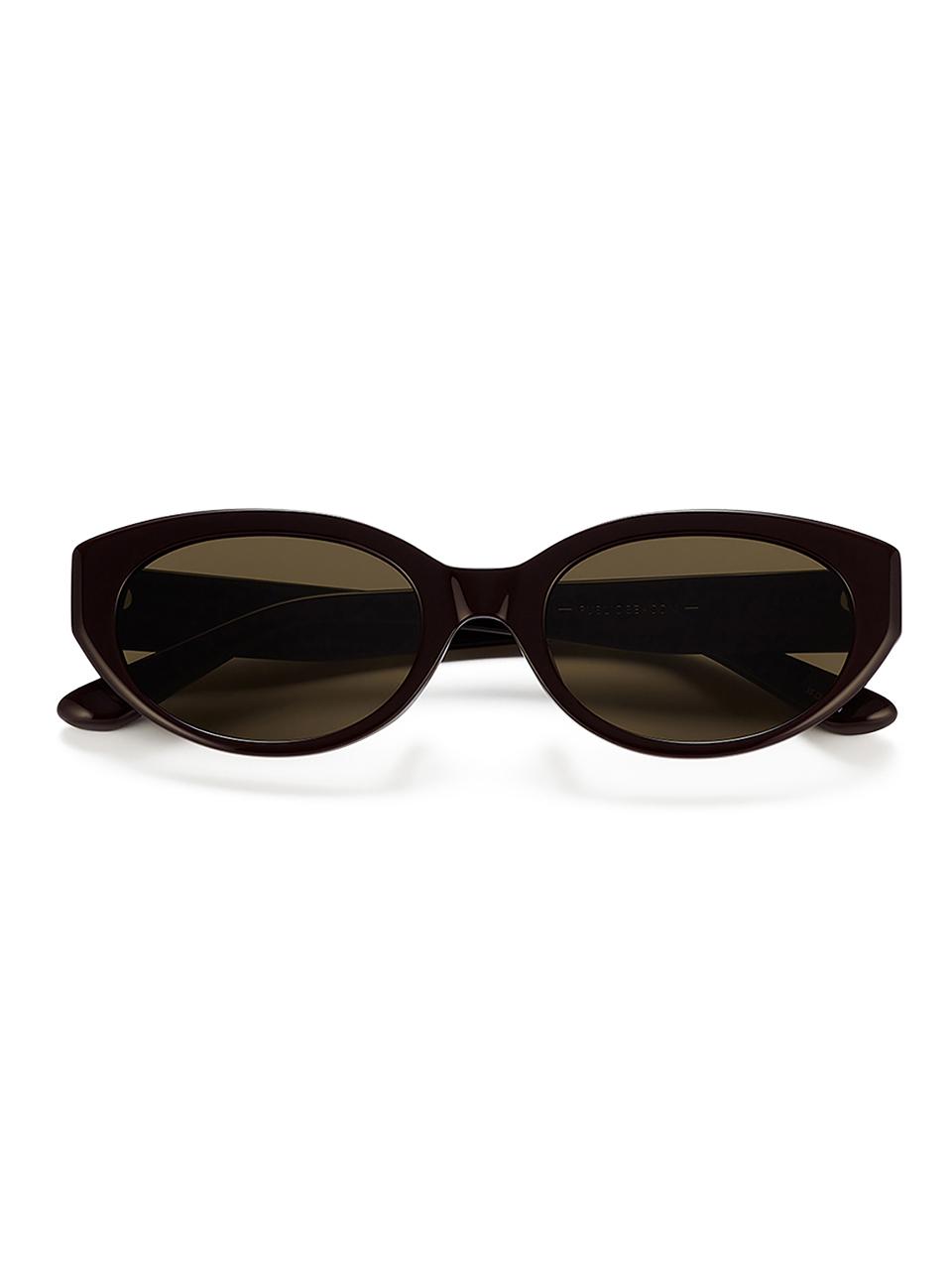 PUBLIC BEACON Oval Flexible Sunglasses [Burgundy]