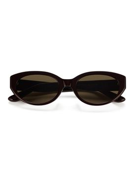 PUBLIC BEACON Oval Flexible Sunglasses [Burgundy]