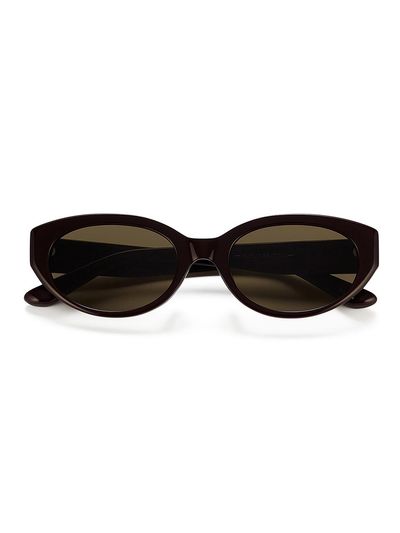 PUBLIC BEACON Oval Flexible Sunglasses [Burgundy]