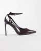Public Desire Public Desire Allegedly pointed toe heeled pumps in brown patent - 1