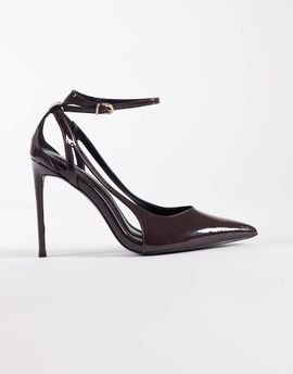 Public Desire Public Desire Allegedly pointed toe heeled pumps in brown patent