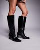 Public Desire Public Desire Boomer heeled knee boots in black crinkle - 1