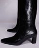 Public Desire Public Desire Boomer heeled knee boots in black crinkle - 3