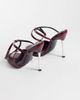 Public Desire Public Desire Brooklyn heeled sandals in burgundy patent-Red - 3