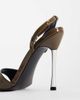 Public Desire Public Desire Brooklyn heeled sandals in taupe patent-Neutral - 3