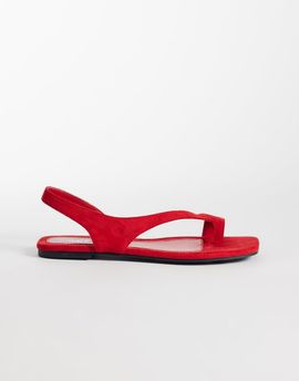 Public Desire Public Desire Brynne flat sandals in red suedette