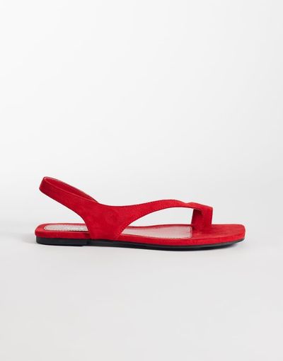 Public Desire Public Desire Brynne flat sandals in red suedette