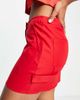 Public Desire Public Desire cargo micro mini skirt in red - 3
