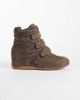 Public Desire Public Desire Carmina wedge sneakers in taupe suedette-Neutral - 1
