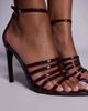 Public Desire Public Desire Corset heeled sandals in burgundy patent-Red - 2