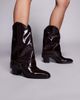 Public Desire Public Desire Diego foldover mid ankle boots in burgundy-Red - 2
