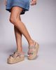 Public Desire Public Desire Duchess Update raffia sandals with embellished straps-Neutral - 3