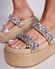 Public Desire Public Desire Duchess Update raffia sandals with embellished straps-Neutral - 4