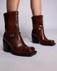 Public Desire Public Desire Dusty square toe heeled ankle boots in brown - 1
