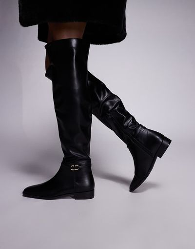 Public Desire Public Desire Eastburn over the knee riding boots in black