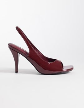 Public Desire Public Desire Eclipse heeled slingback sandals in burgundy-Red