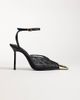 Public Desire Public Desire Edie heeled pumps with gold-tone toe caps in black lace - 1
