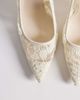 Public Desire Public Desire Elderflower heeled pumps in ivory lace-White - 3