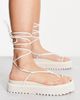 Public Desire Public Desire Elevate heeled sandals with bow in clear and beige-Neutral - 1