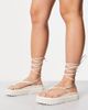 Public Desire Public Desire Elevate heeled sandals with bow in clear and beige-Neutral - 3