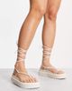Public Desire Public Desire Elevate heeled sandals with bow in clear and beige-Neutral - 4
