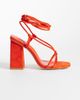 Public Desire Public Desire Elira tie leg block heeled sandals in red - 1