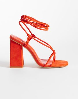 Public Desire Public Desire Elira tie leg block heeled sandals in red