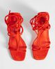 Public Desire Public Desire Elira tie leg block heeled sandals in red - 2