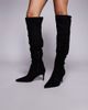 Public Desire Public Desire Ellen pointed toe heeled knee boots in black faux suede - 1
