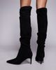 Public Desire Public Desire Ellen pointed toe heeled knee boots in black faux suede - 2