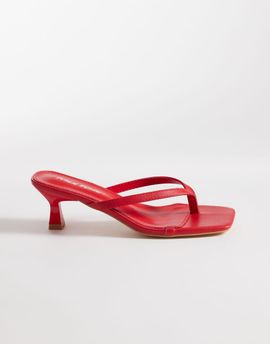 Public Desire Public Desire Everlast kitten heel flip flop sandals in red