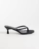 Public Desire Public Desire Everlast kitten heel toe thong sandals in black satin - 1