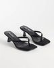 Public Desire Public Desire Everlast kitten heel toe thong sandals in black satin - 2