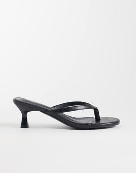 Public Desire Public Desire Evermore kitten heel toe thong sandals in black