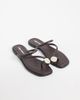 Public Desire Public Desire Farron flat sandals with faux-stone appliqué in chocolate brown - 1