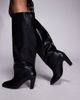 Public Desire Public Desire heeled round toe knee boots in black PU - 2