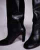 Public Desire Public Desire heeled round toe knee boots in black PU - 3