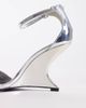 Public Desire Public Desire heeled wedge sandals in silver - 4